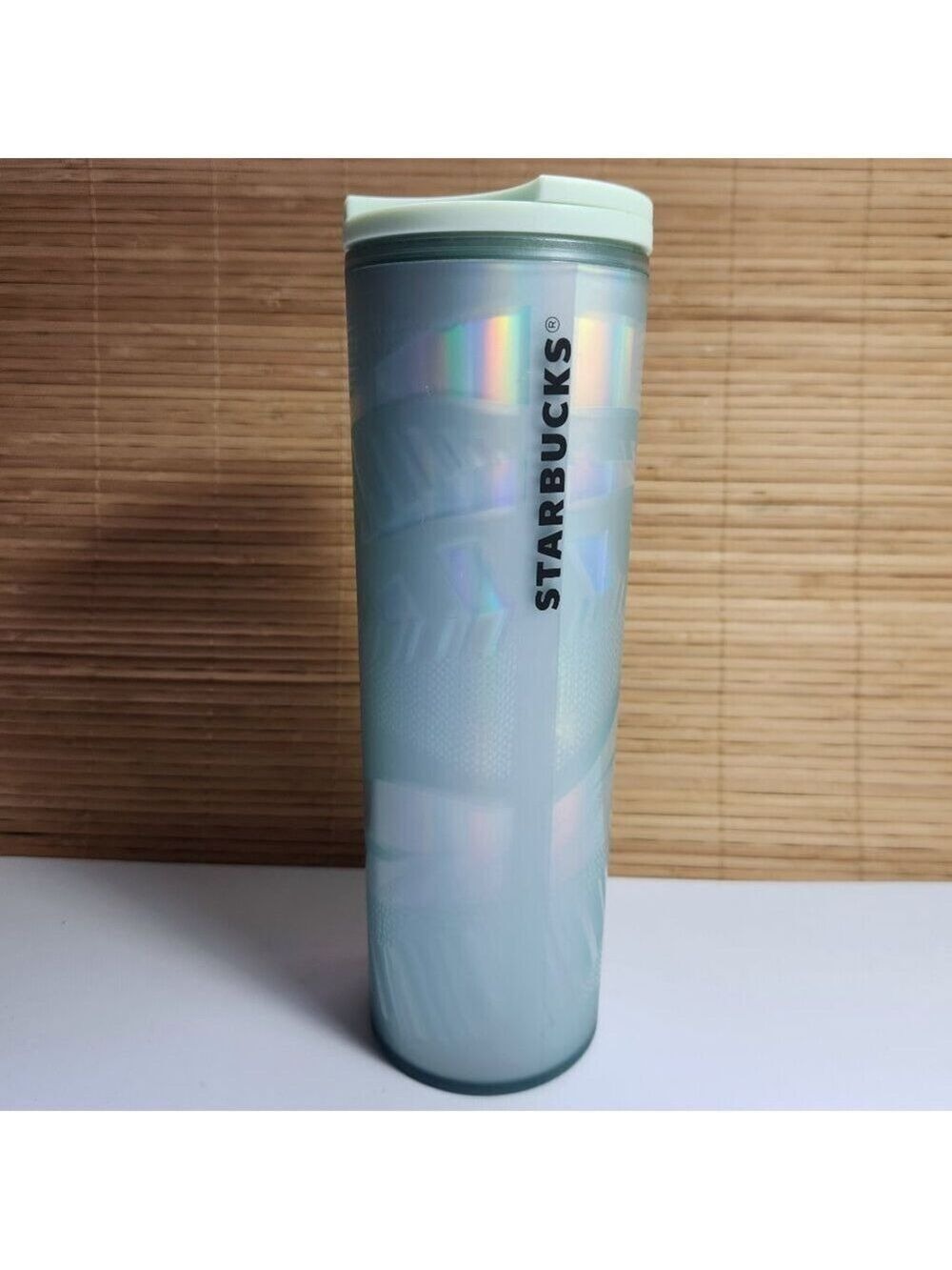 Starbucks Mint Frosted Ribbon Tumbler 16oz 2021 Grande Travel Cup